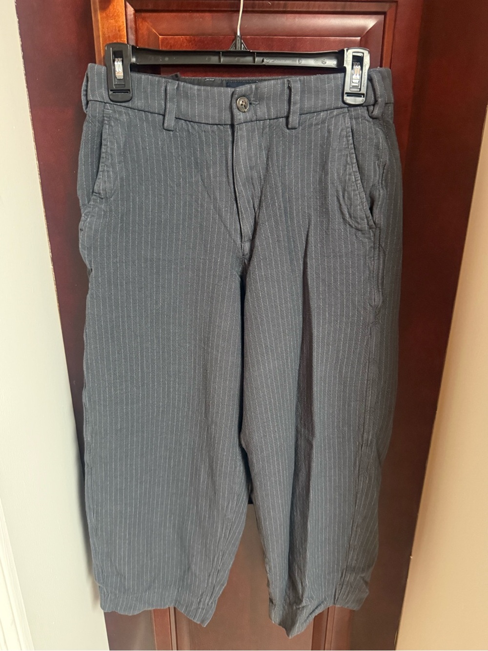 GUC Abercrombie & Fitch Relaxed Fit Baggy Trousers pinstripe gray W28 L30